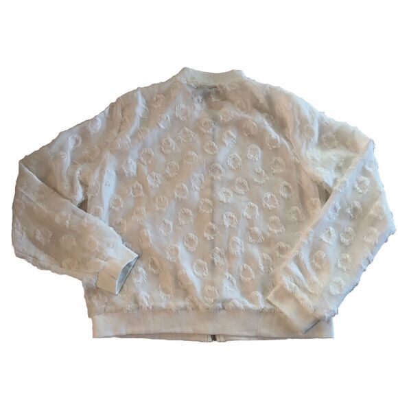 Shein Zip Up Lightweight Jacket White Juniors Size Large - Picture 2 of 11